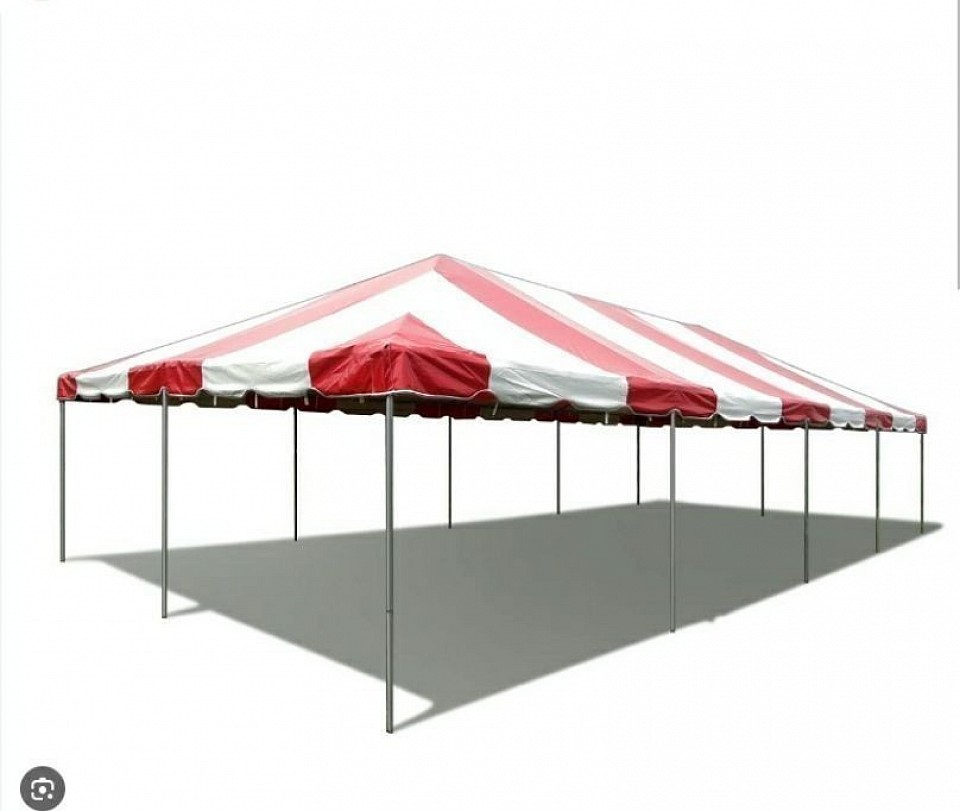 20x40 RED/WHITE PARTY TENT $495 (64 GUEST)